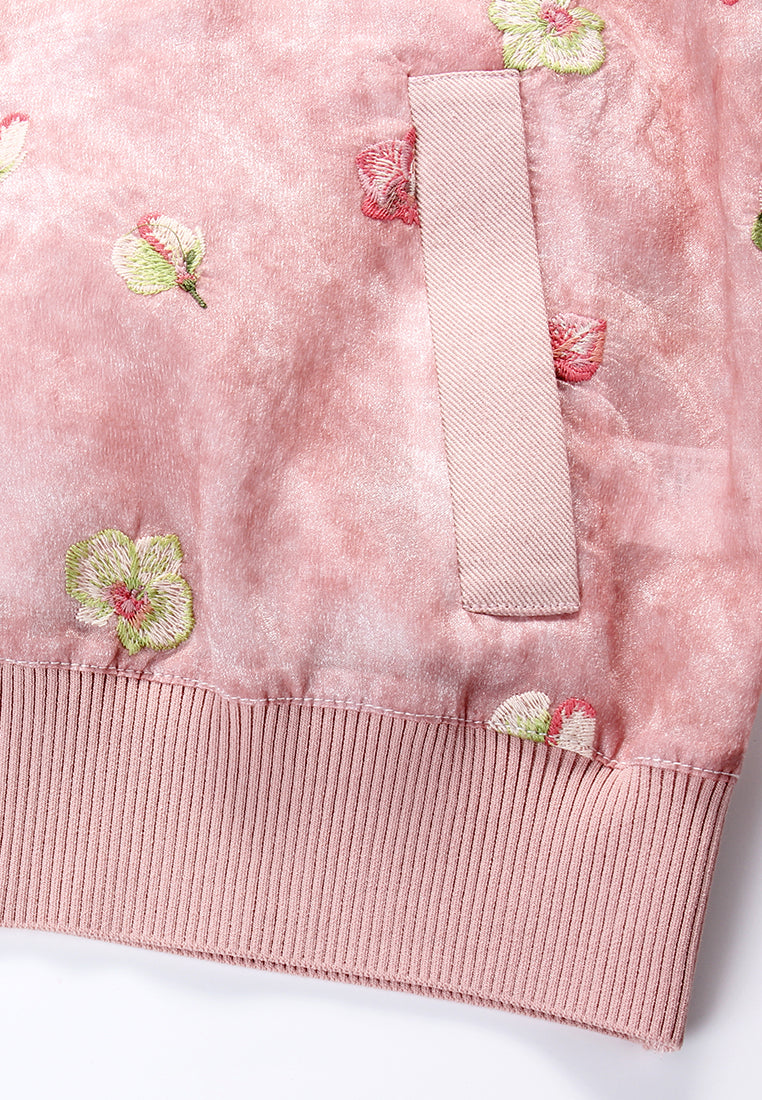 Rosé Blossom Embroidered Jacket