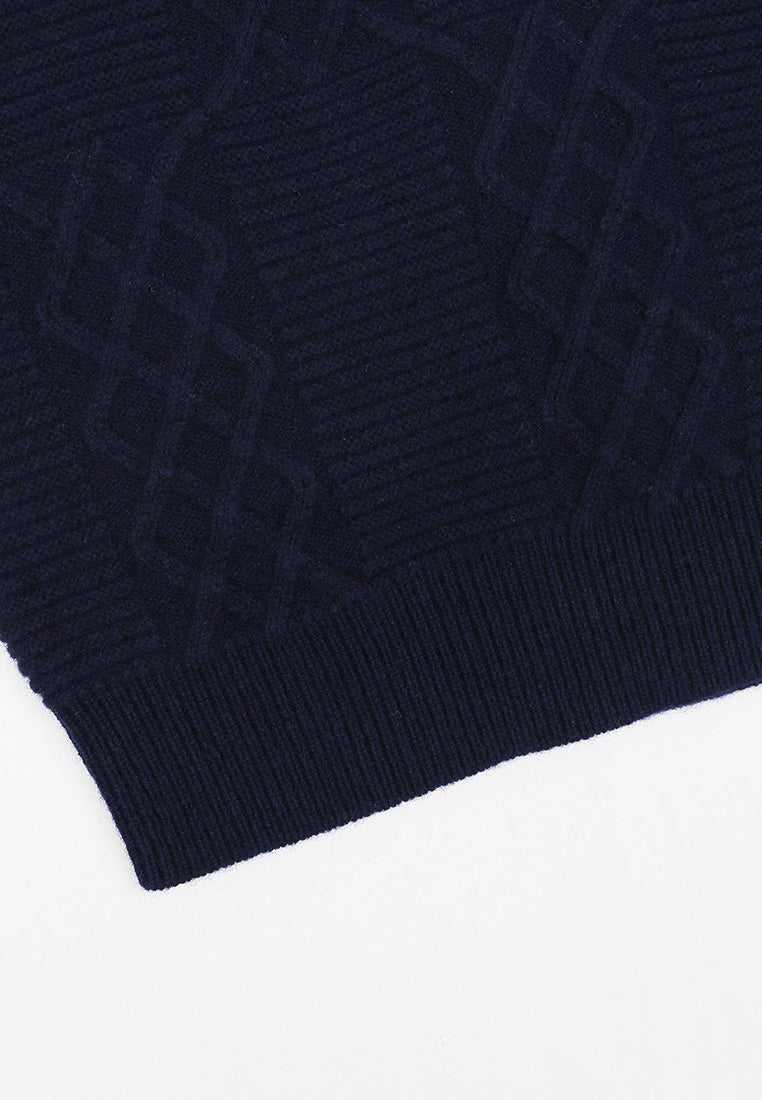 Bleu Hortensia Embroidered Cable-Knit Sweater