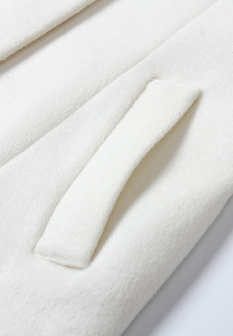 Éclat Neige Manteau à Col Fourrure