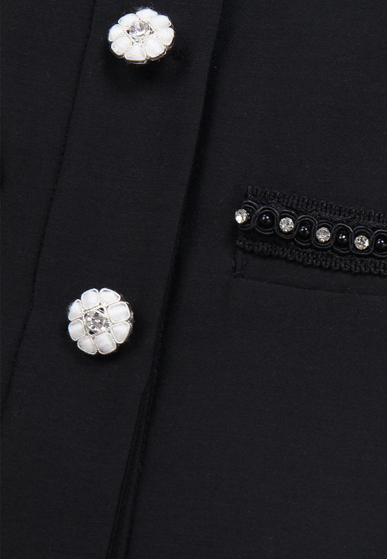 Midnight Elegance Pearl Jacket