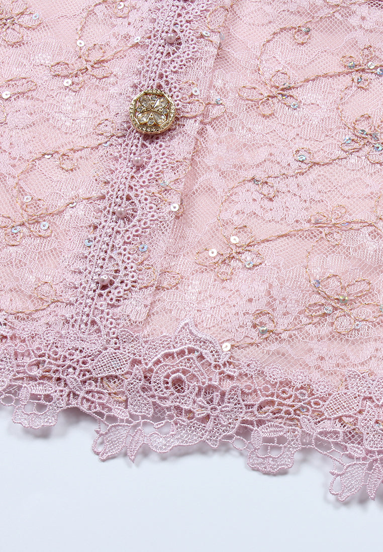 Rose Lace Élegance Blouse