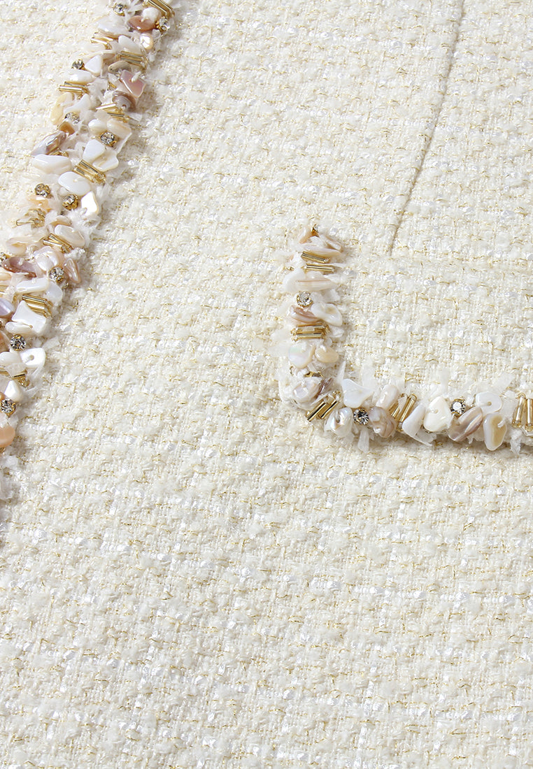 Crème Frange Tweed Jacket