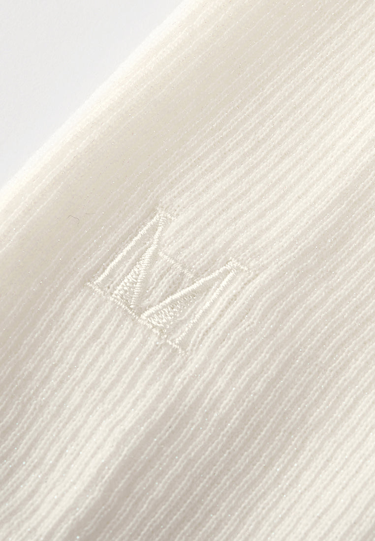 Logo-embroidered Ribbed-knit Crew-neck Top