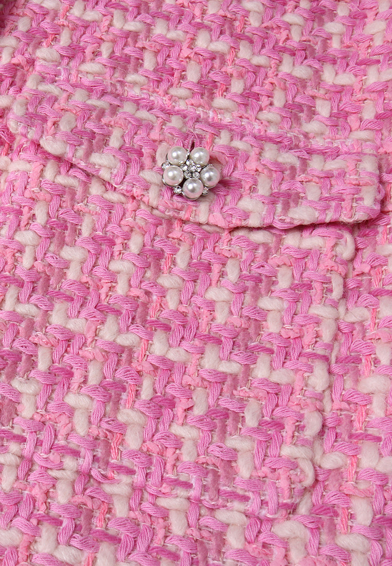 Embellished-button Tweed Cropped Jacket