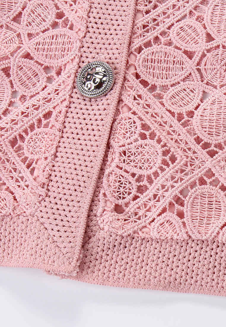 Rosé Dentelle Jardin Cardigan