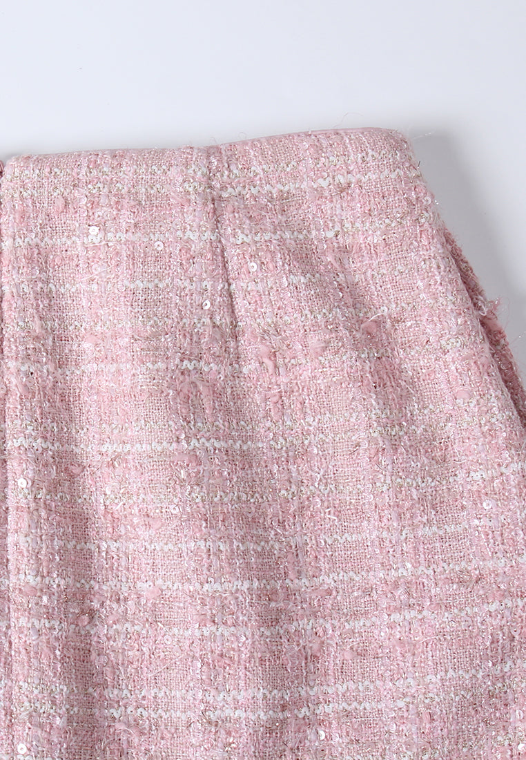 Rose Bijou Tweed Skirt