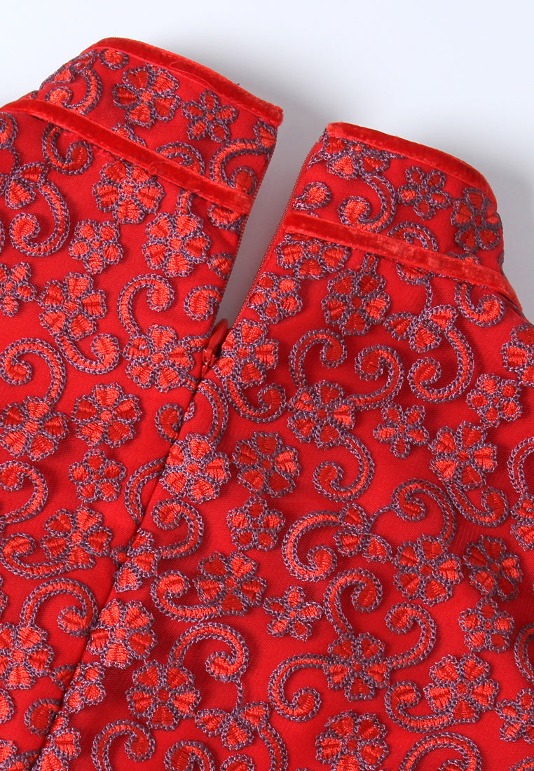 Rosette Vale High-Neck Dress