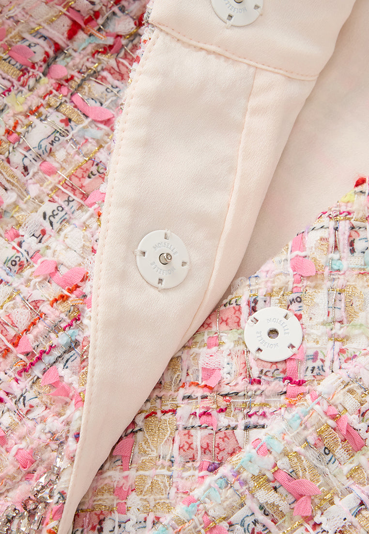 Mixed-media Woven Welt-pocket Dress