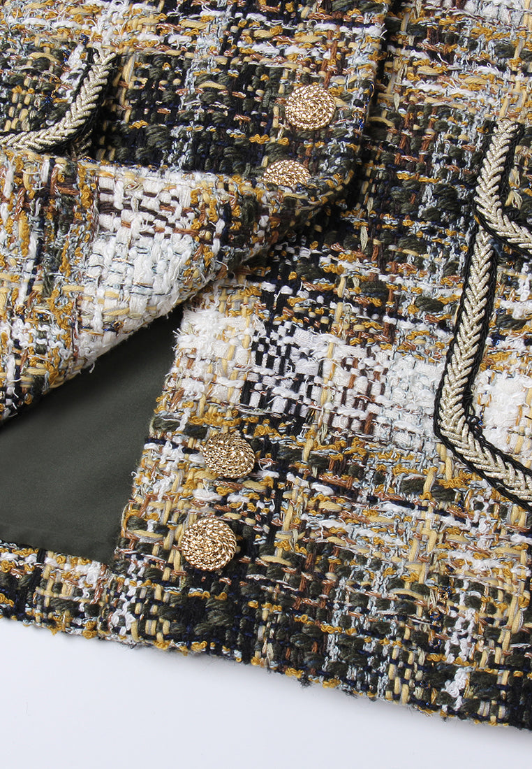 Checked Gardient Golden-trim Jacket
