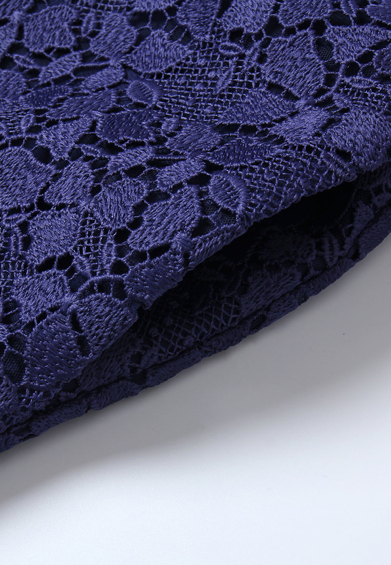 Robe en Dentelle Bleu Minuit