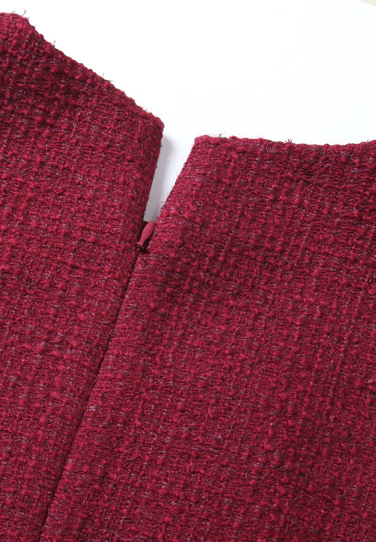 Bordeaux Bijou Pocket Dress