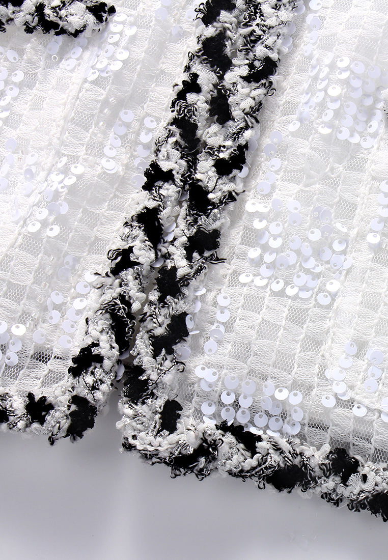 Contrast Lace Sequin Jacket