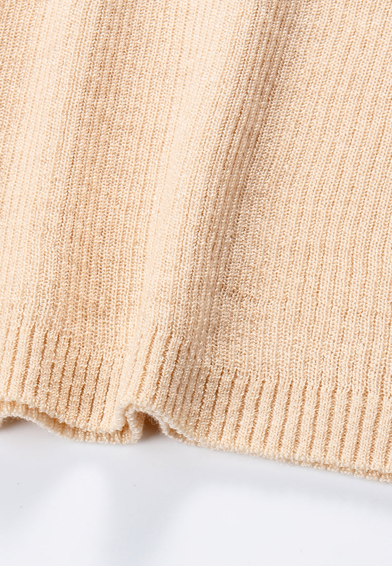 Champagne Signature Logo Ribbed Top