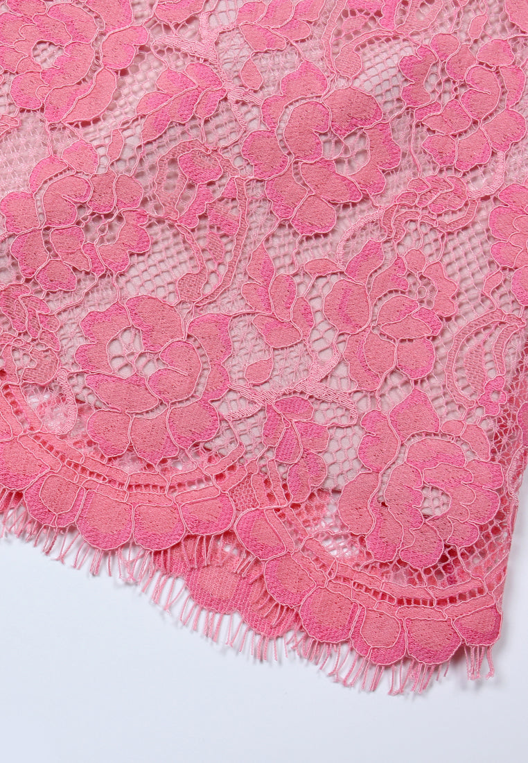 Blush Elegance Lace Skirt