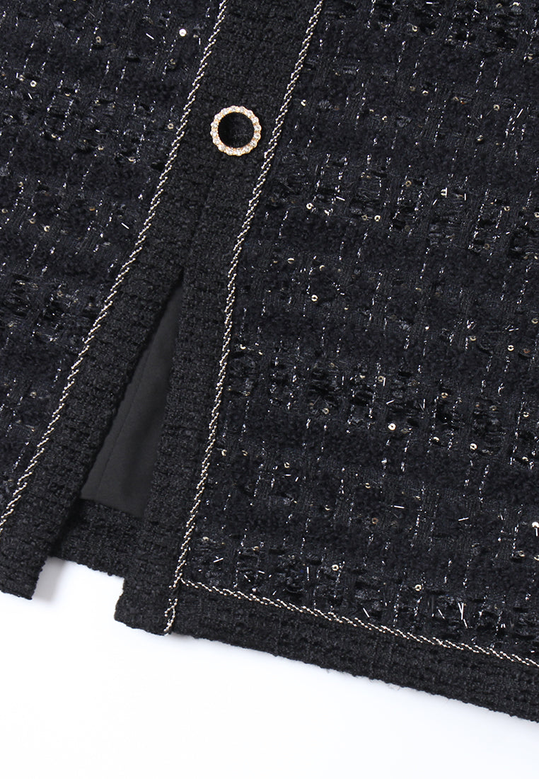 Bijou Button Tweed Dress