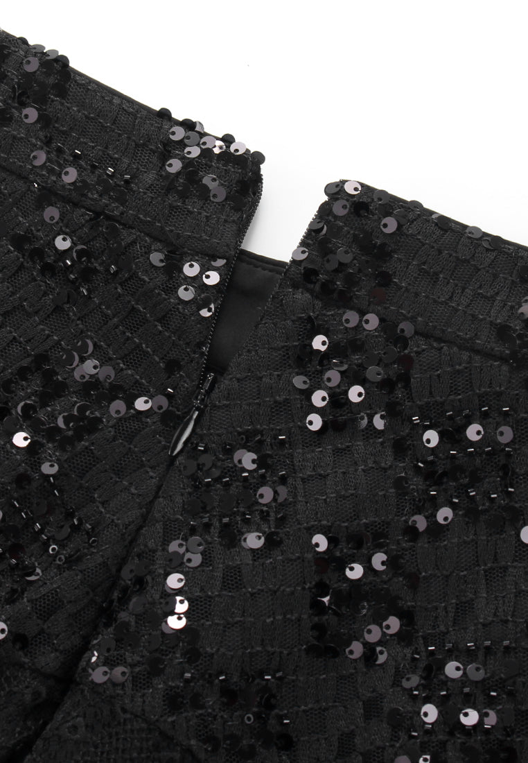 Noir Lace Sequin Skirt