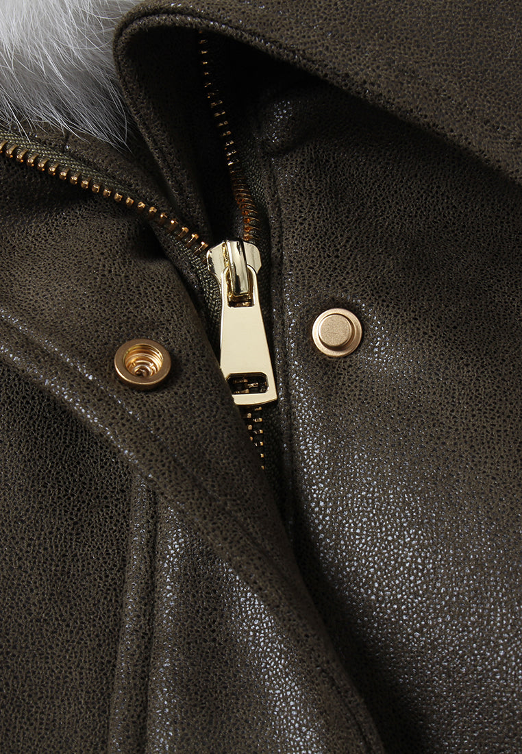 Frosted Fitted Leather Jacket