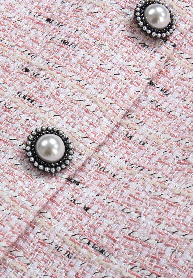 Rose Pearl Tweed Skirt