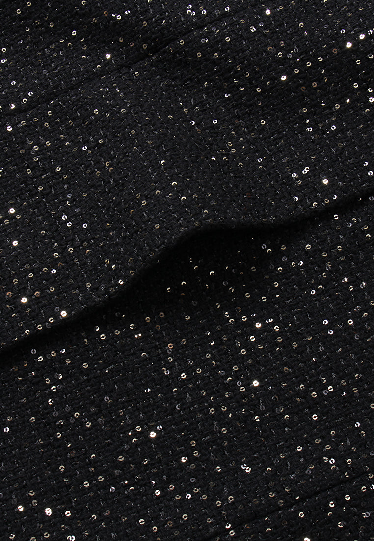 Frayed Lurex-trim Sleeveless Coat