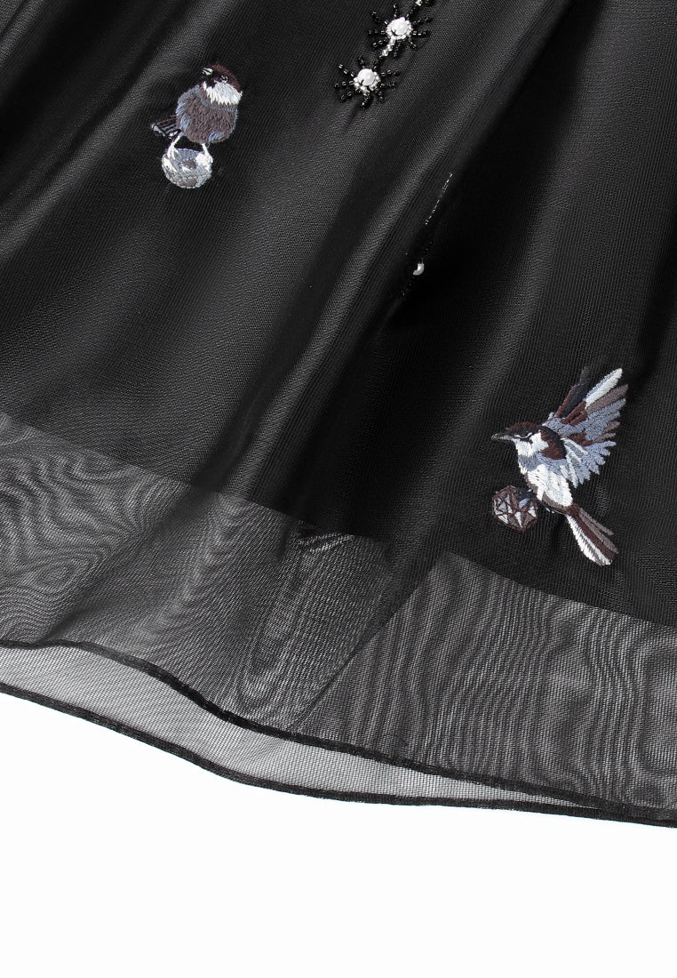 Noir Bluejay Élégance Skirt