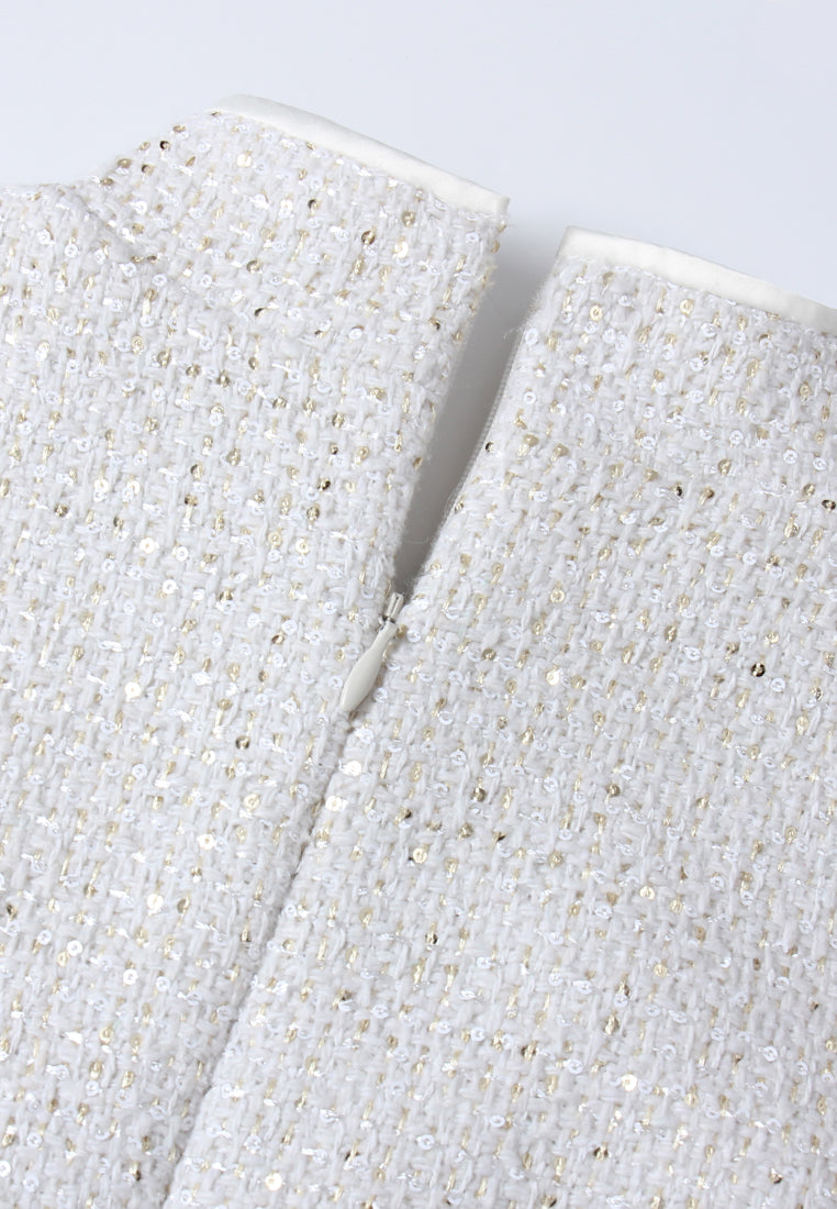 Lune Textured Cheongsam Dress