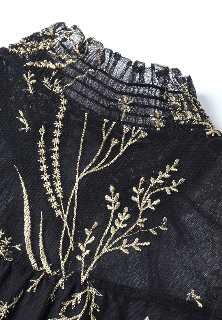 Broderie Dorée Tulle Blouse