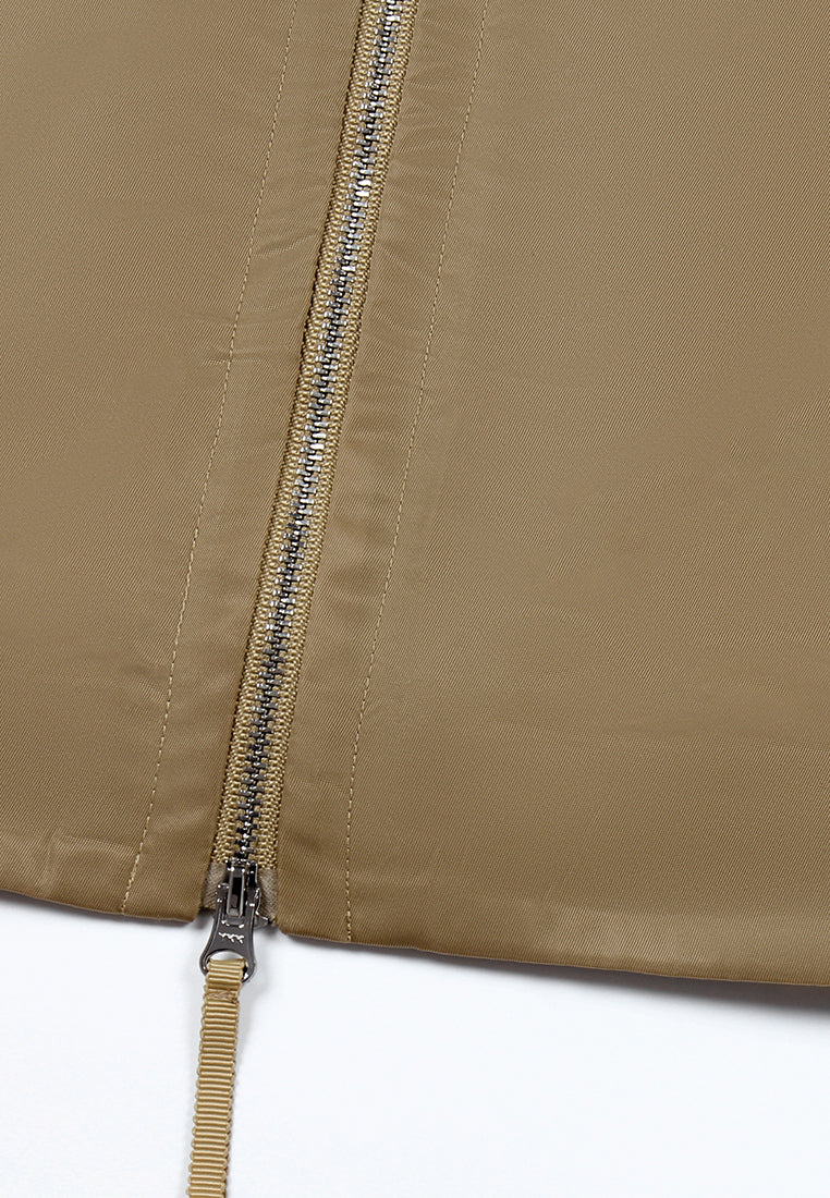Beige Chic Zip Vest