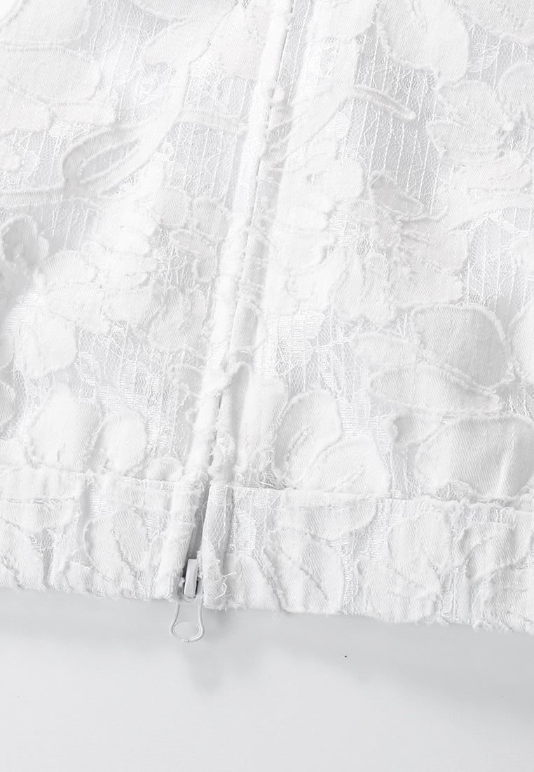 Blanc Florale Sportif Jacket