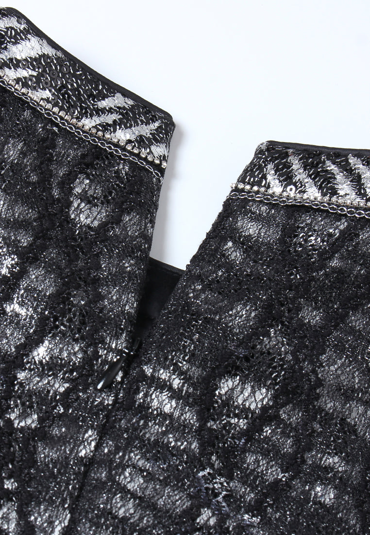 Noir Lumière Panel Midi Dress