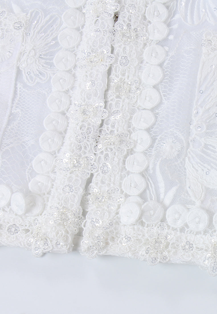Ivory Dentelle Fleuris Jacket
