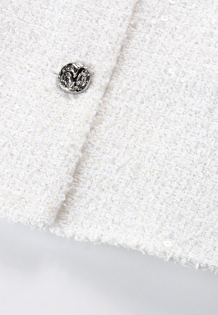 Blanche Étoile Cropped Tweed Jacket