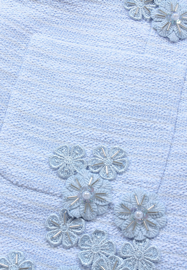 Azure Peony Embellished Dress