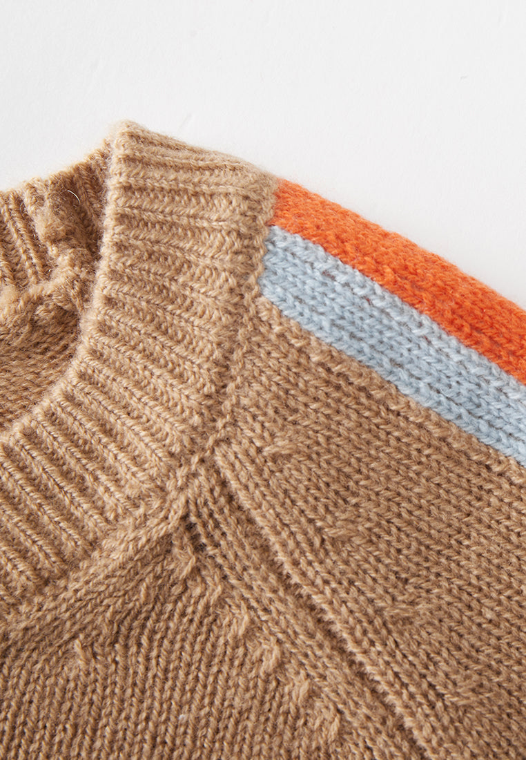 Contrast-sideseam Knitted Jumper