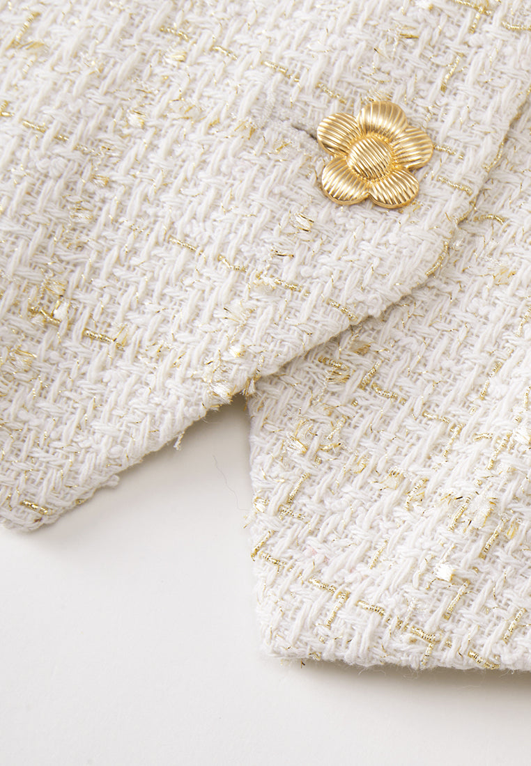 Golden Flower Button Slit-pocket Waistcoat