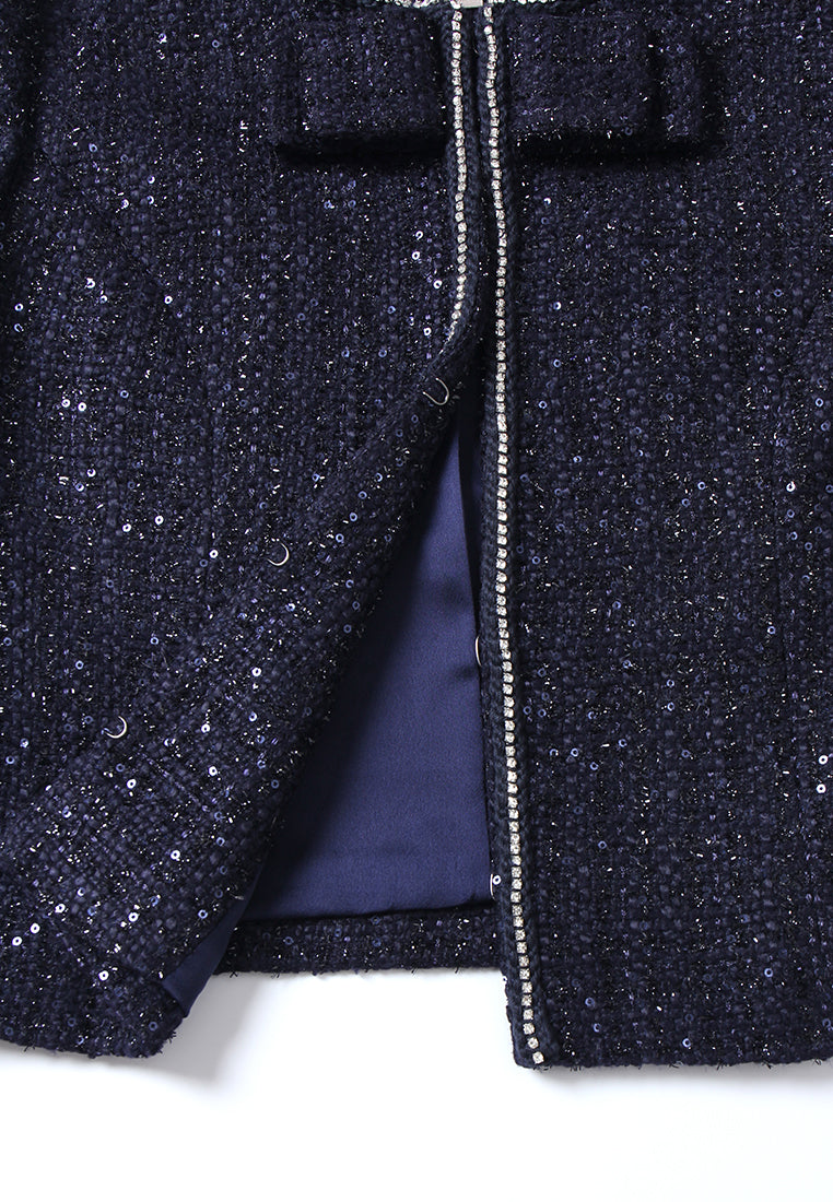 Noir Pailleté Bow Jacket