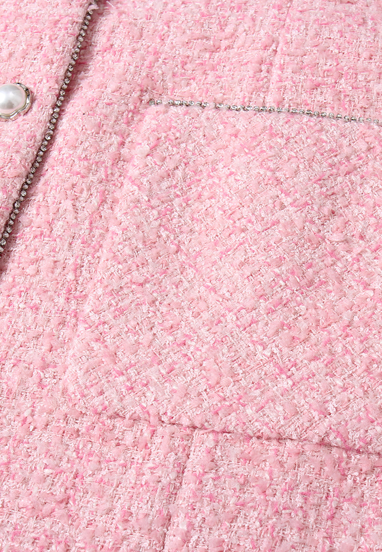 Rose Chaîne Tweed Robe