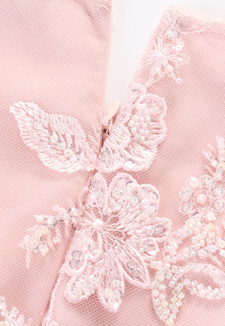 Rosé Dentelle Jardin Dress