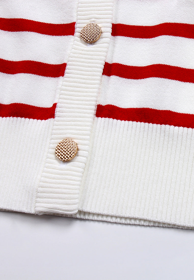Nautical Stripe Knit Cardigan
