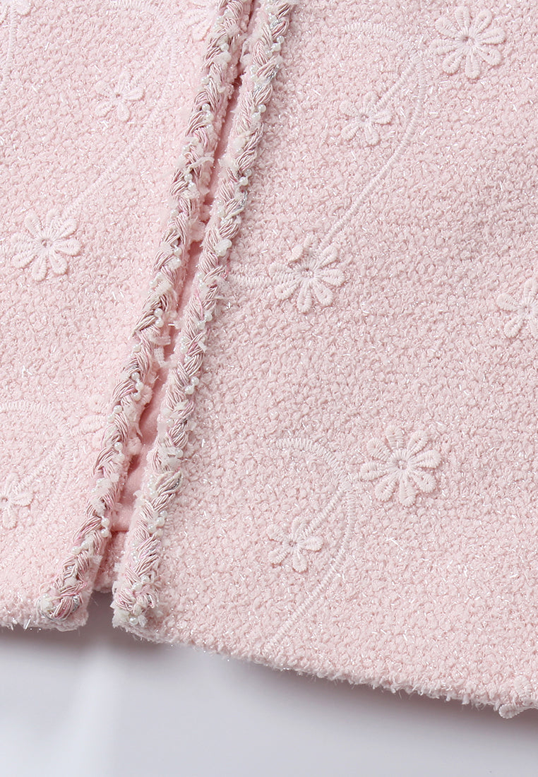 Blush Elegance Embroidered Coat