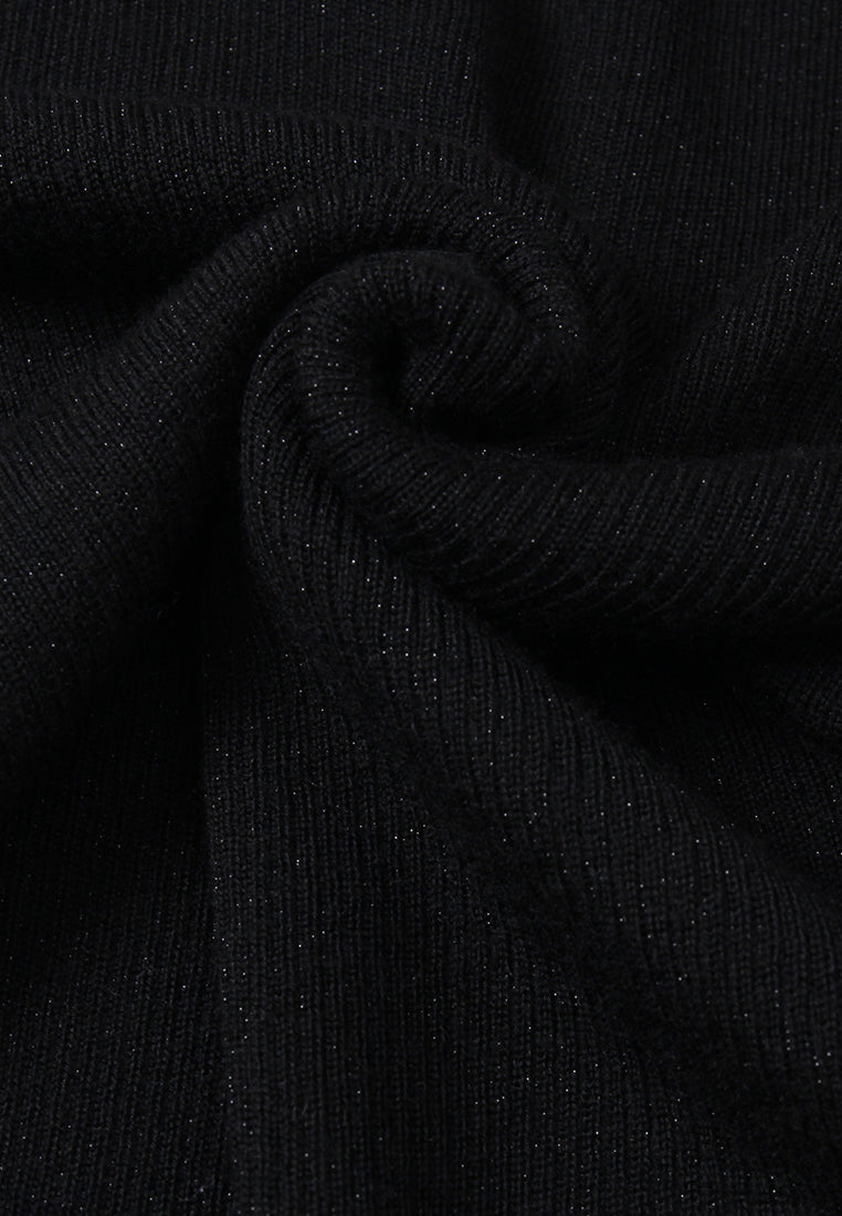 Ribbed Turtleneck Knit Sweater