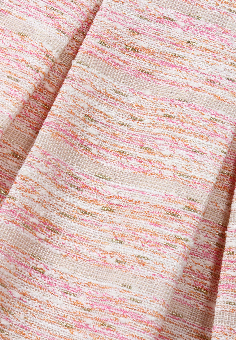 Baby Pink Weave Tweed Dress