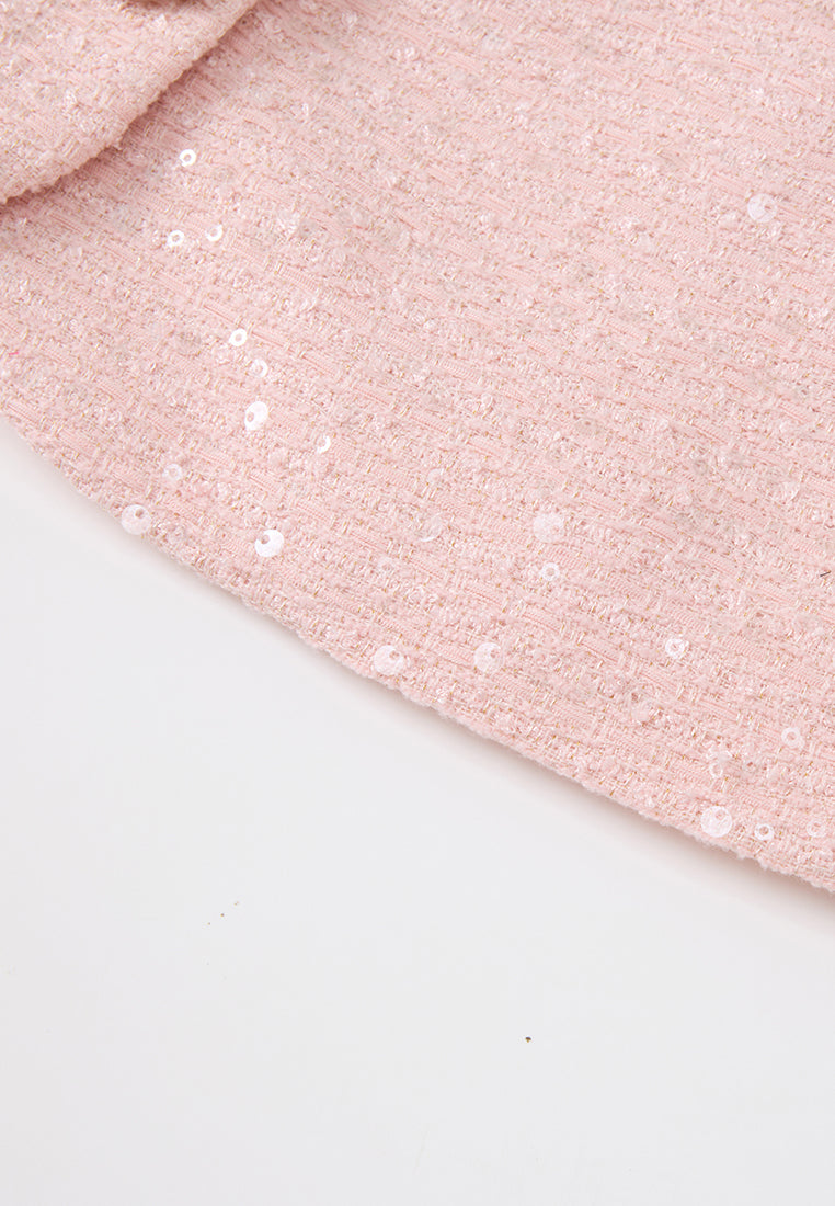 Appliqué-detail Crystal-button Cropped Tweed Jacket