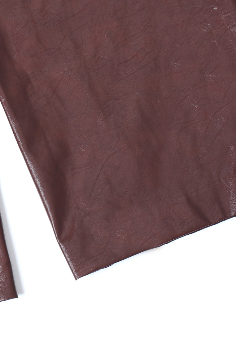 Noir Cuir Wide-Leg Trousers