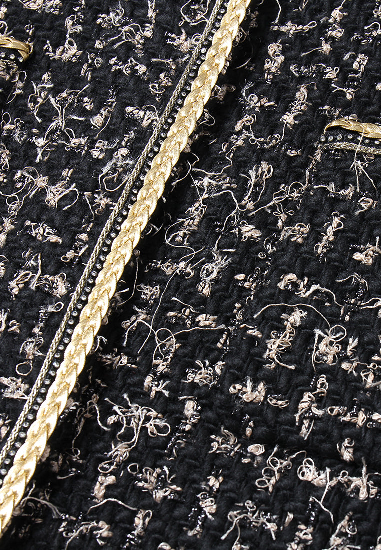 Lumière Contrast Trim Mandarin Coat