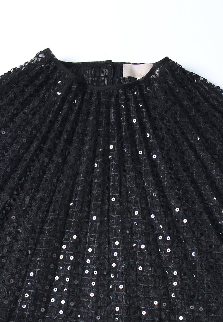 Noir Plumage Sequin Dress