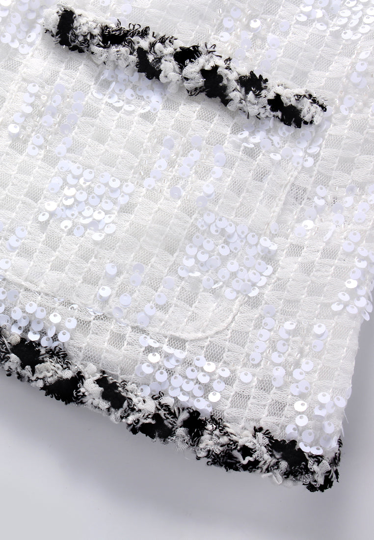 Contrast Lace Sequin Jacket