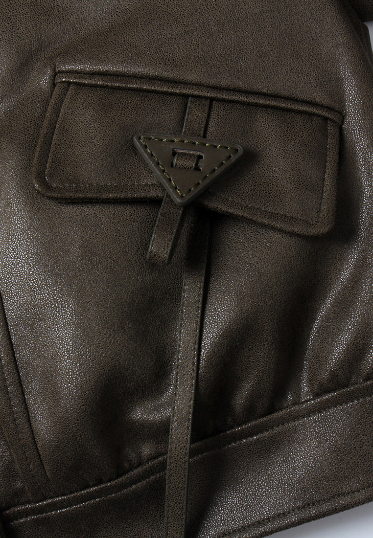 Frosted Fitted Leather Jacket