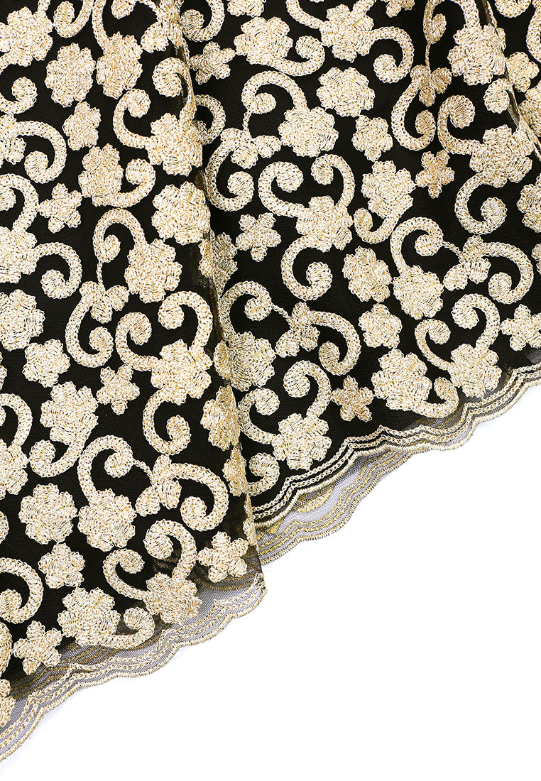 Noir Dentelle Ivoire Arabesque Dress