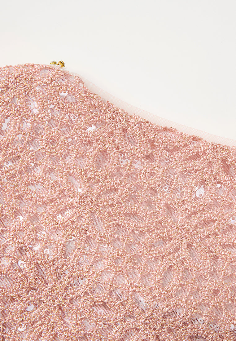 Lurex Crochet-lace Sequin-detail Jacket
