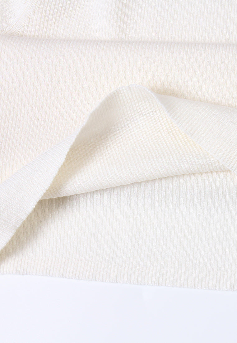 Ribbed Turtleneck Knit Sweater